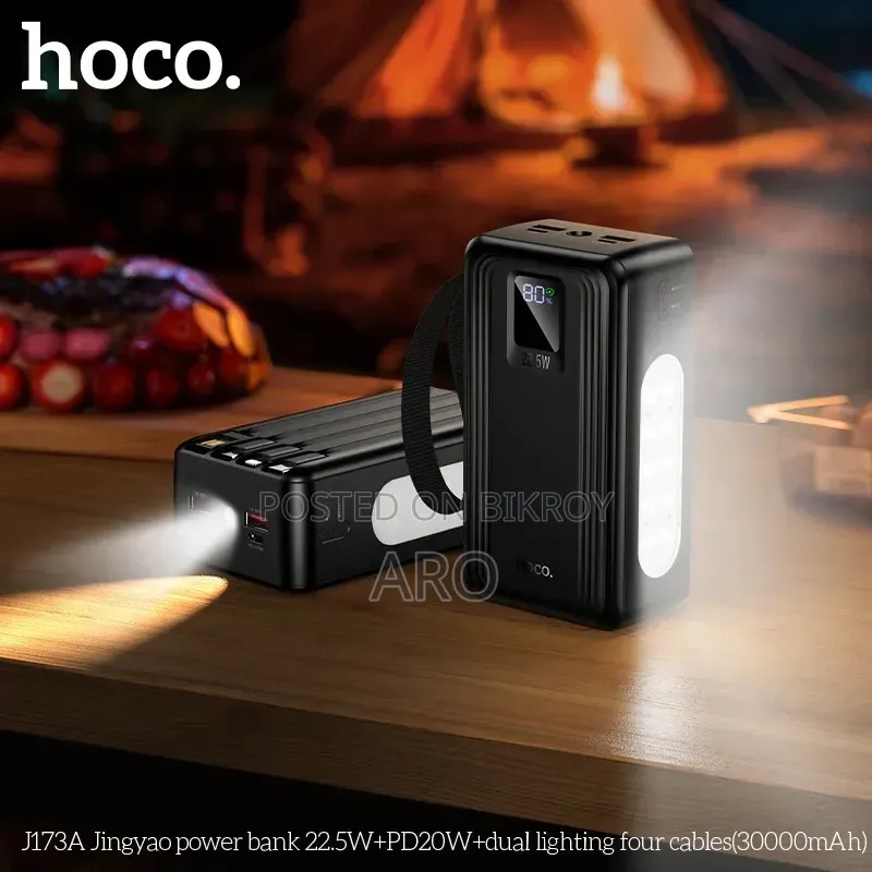 Hoco J173A 22.5W 30000mAh Power Bank With Four Cables – One Power