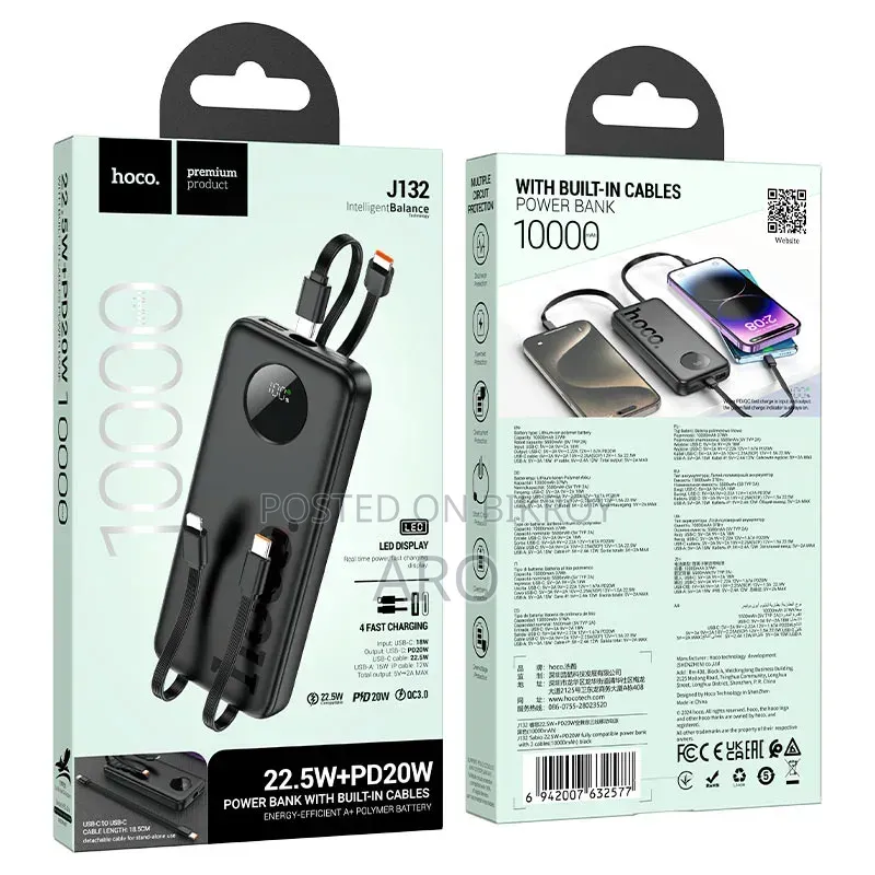 J132 Sabio 22.5W+PD20W 10000mAh Power Bank