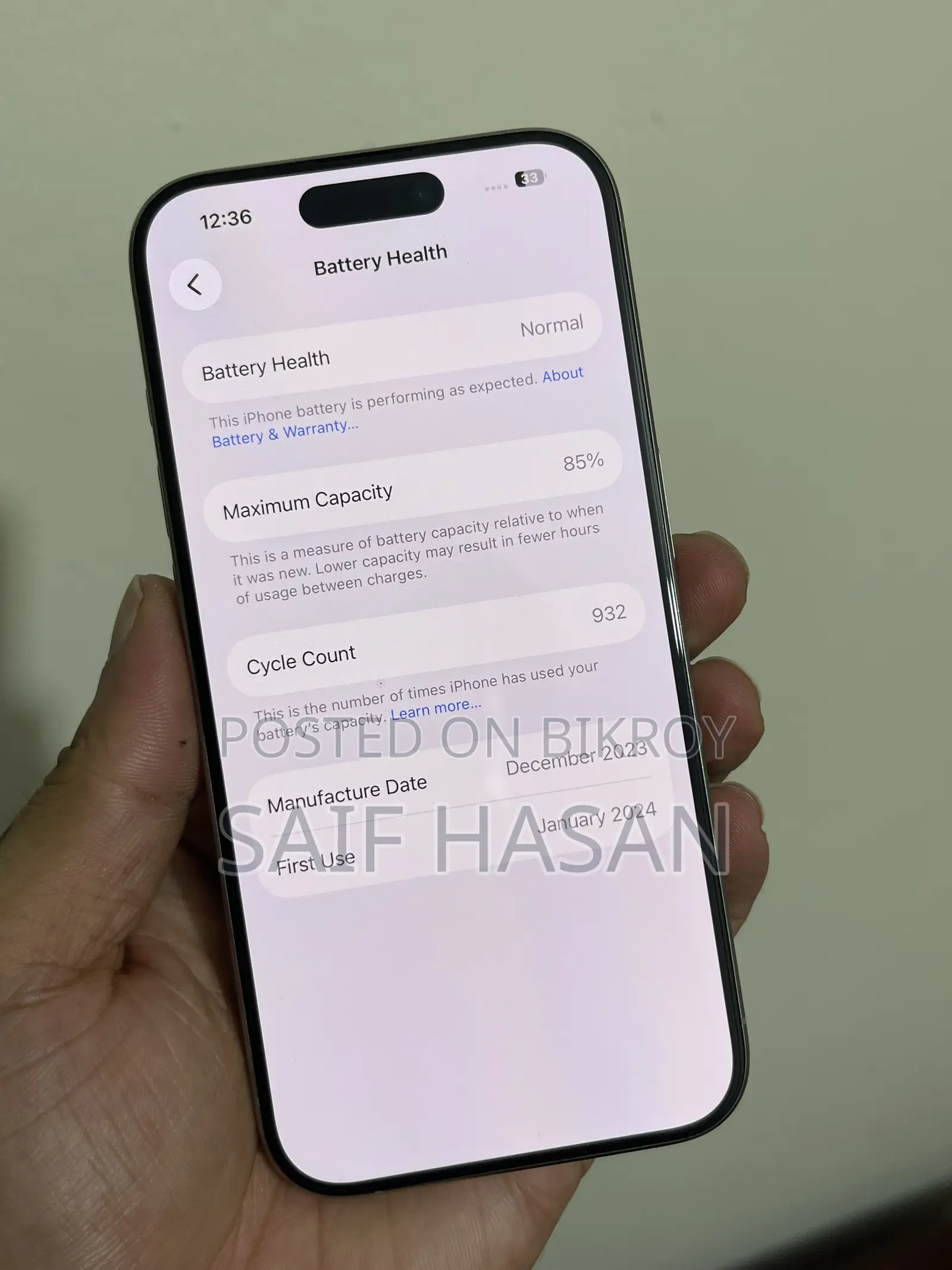 অ্যাপল আইফোন ১৫ প্রো ১২৮ জিবি গ্রে