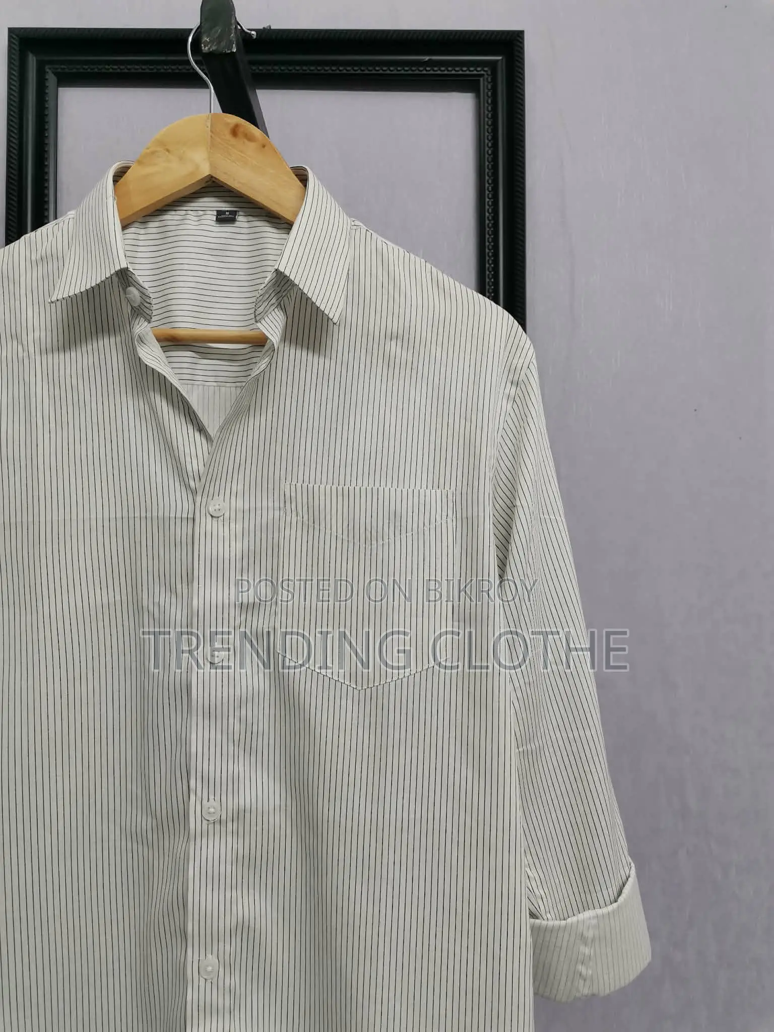রিলাক্সড ফিট ব্ল্যাক অ্যান্ড হোয়াইট প্রিমিয়াম স্ট্রাইপস শার্ট