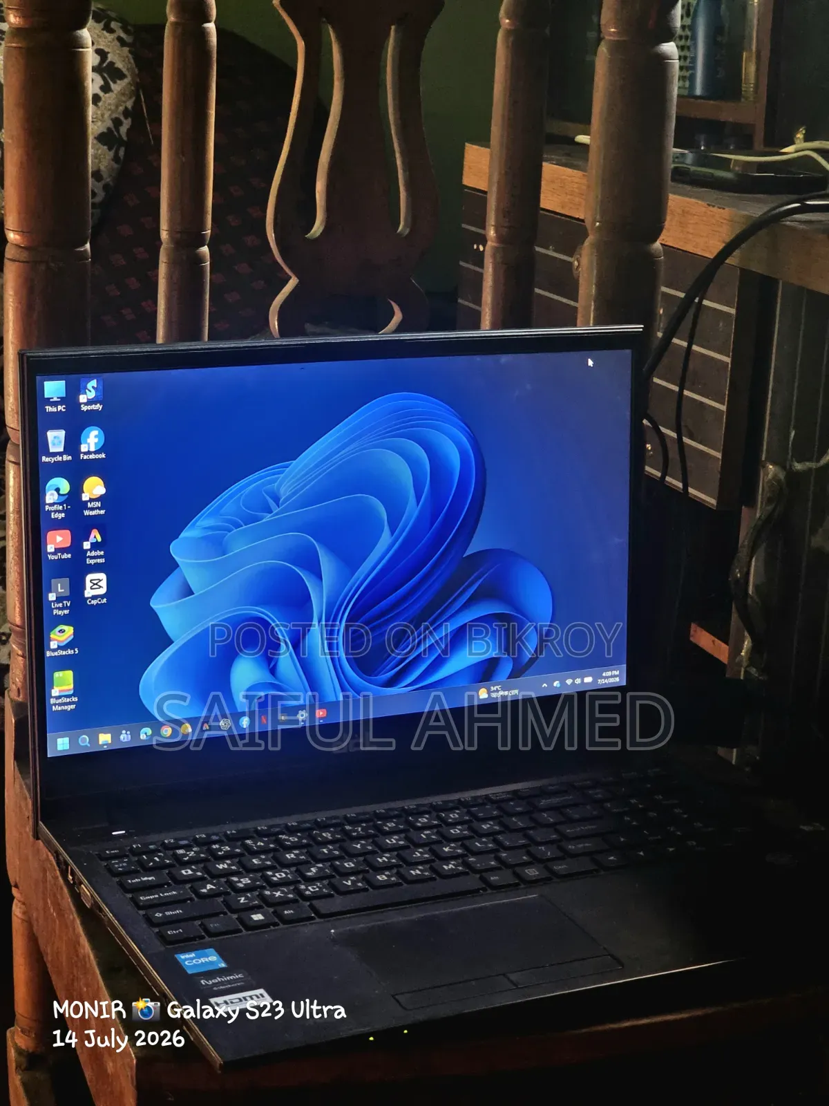 Laptop 8GB Intel Core i3 SSD 256GB