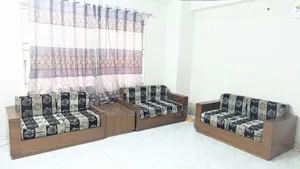6-Seater Wooden Sofa Set + Tea Table