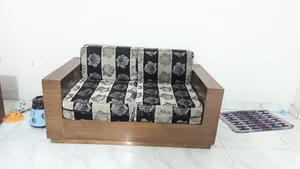 6-Seater Wooden Sofa Set + Tea Table