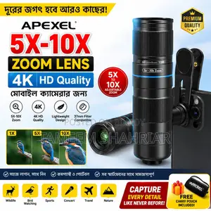 HD Mobile Zoom Lens Apexel 5x-10x Telephoto DSLR-Type