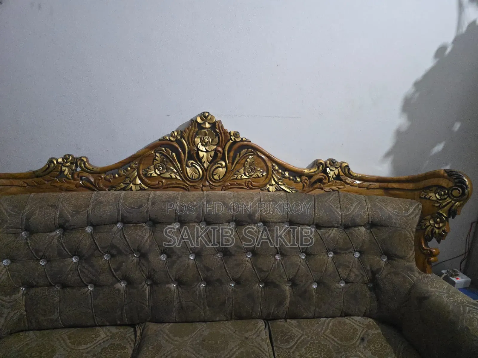 Teak wood Victoria design 3-seater sofa set