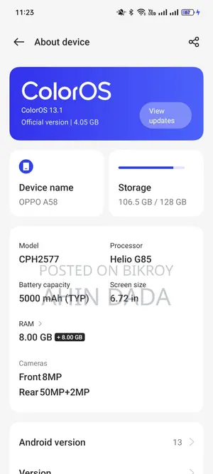 Oppo A58 128 GB Black