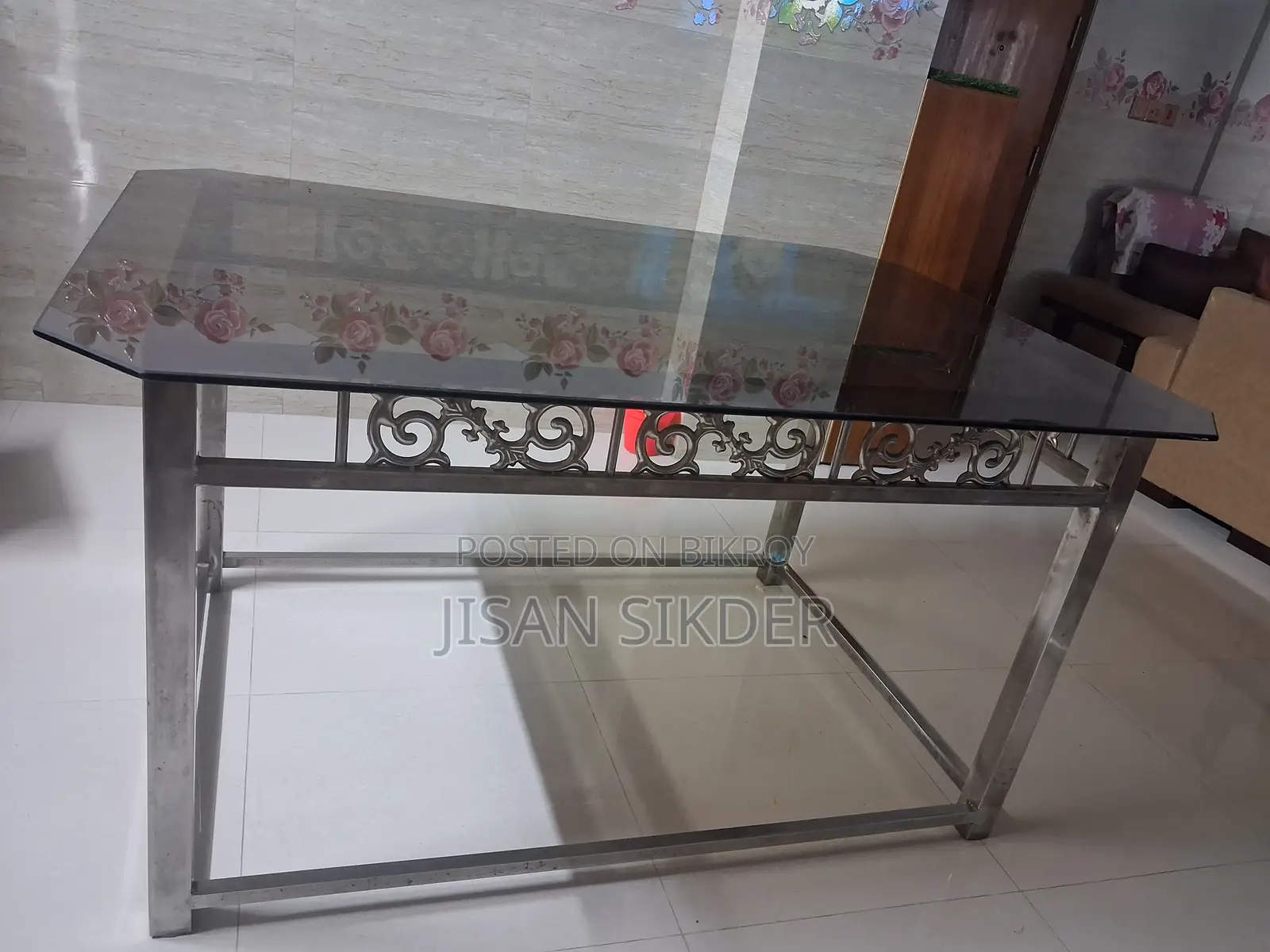Steel Dining Table Set (5ft × 3.5ft) With 4 Chairs