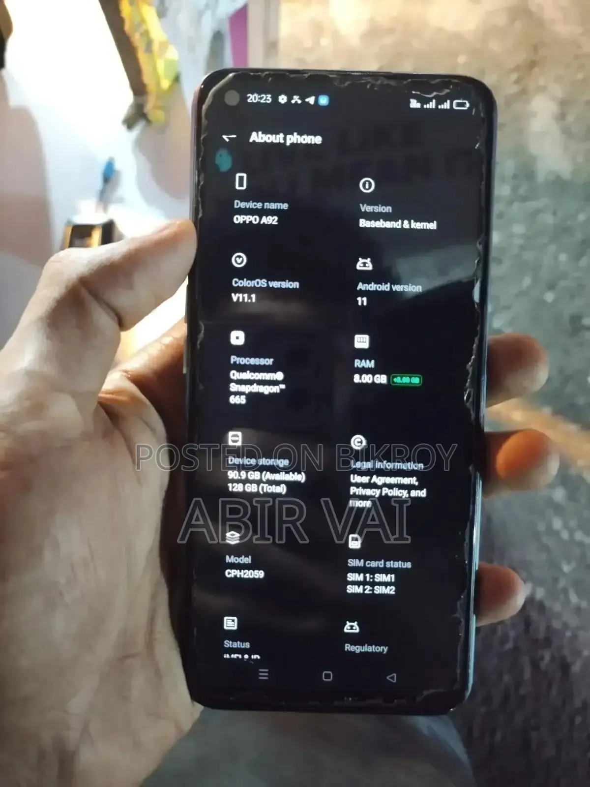ওপ্পো এ৯২ ১২৮ জিবি ব্লু
