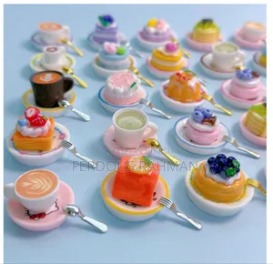Color: Coffee Cup Cake Blind Bag Random Set With Plate + Fork