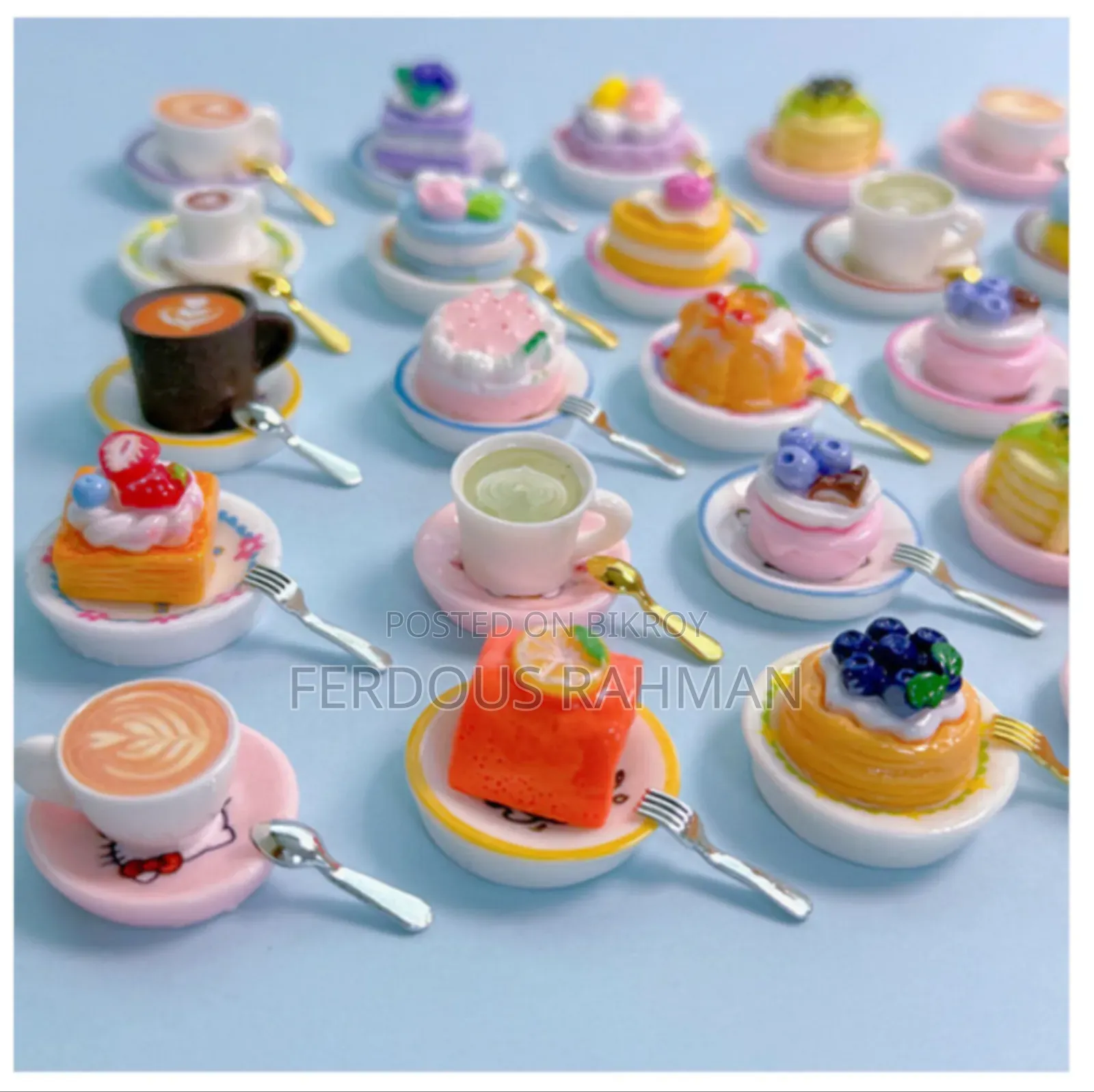 Color: Coffee Cup Cake Blind Bag Random Set With Plate + Fork