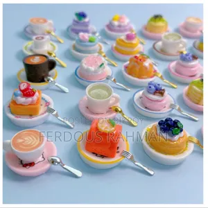 Color: Coffee Cup Cake Blind Bag Random Set With Plate + Fork