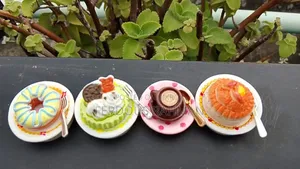 Color: Coffee Cup Cake Blind Bag Random Set With Plate + Fork
