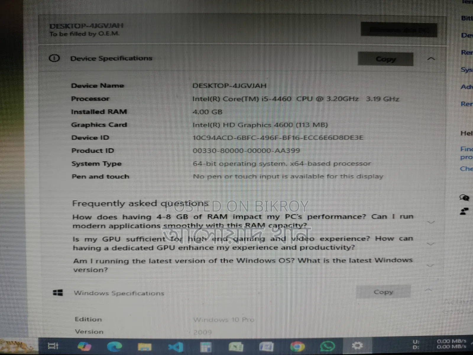 Desktop Computer 4GB Intel Core I5 HDD+SSD 1T