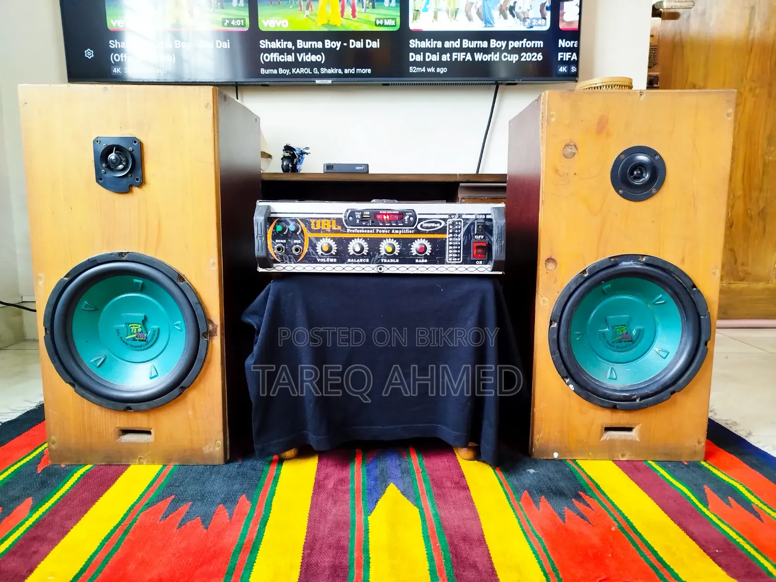 Stereo Power Amplifier With 2 Speakers Set (Full Music System)