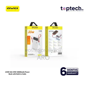 AWEI S22-35w 20000mAh Power Bank With Built-in Cable