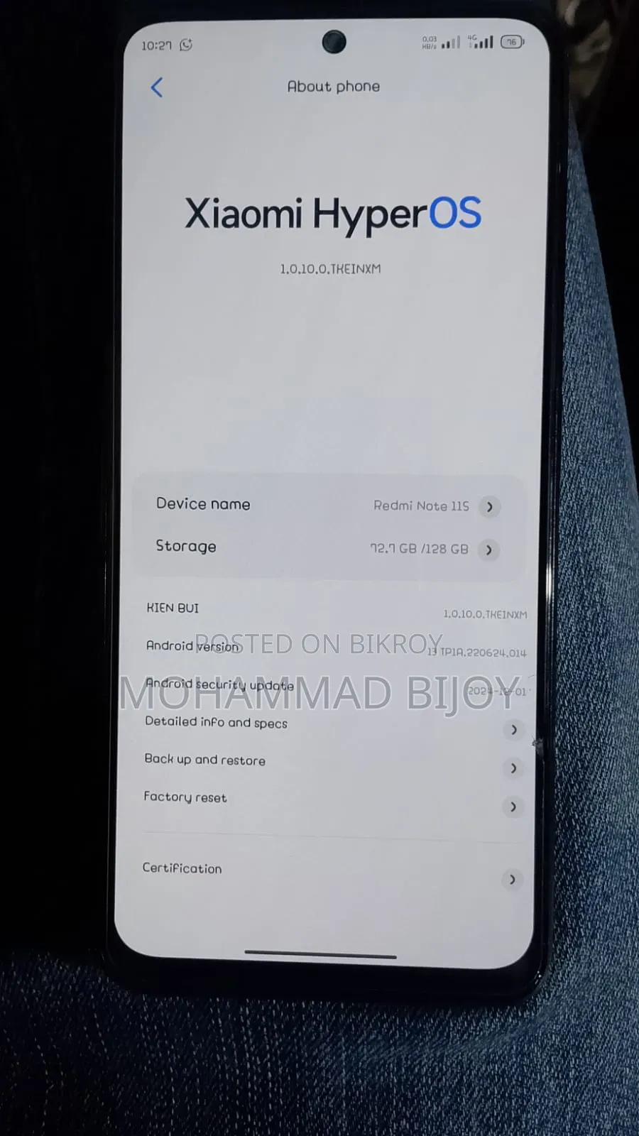 Xiaomi Redmi Note 11S 128 GB Gray