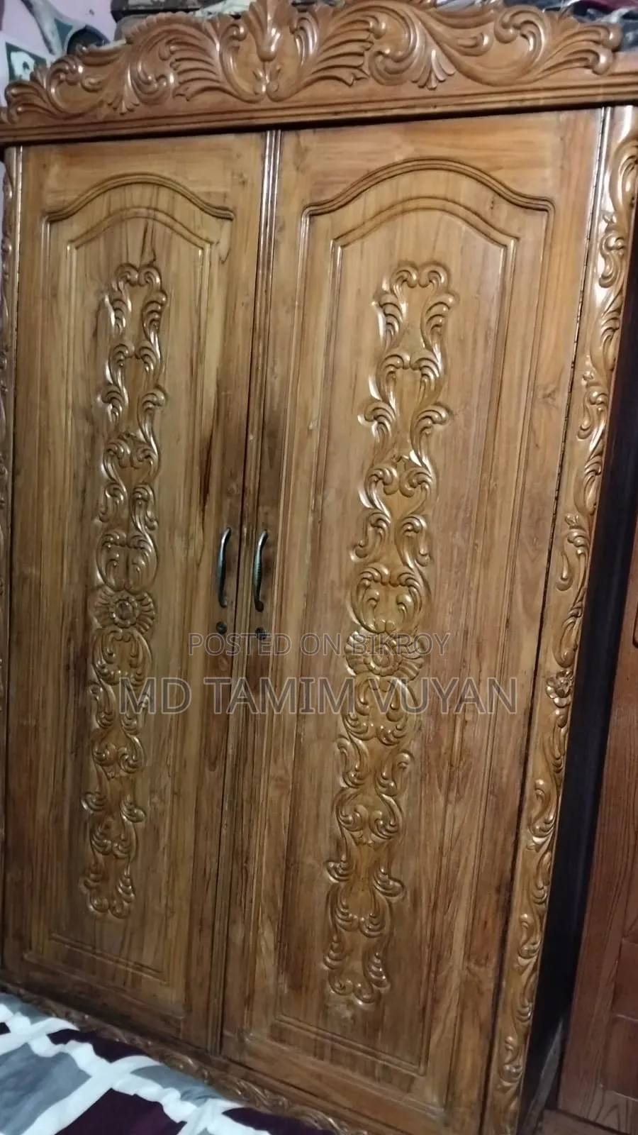 Original Chittagong teak wood almirah for sale.