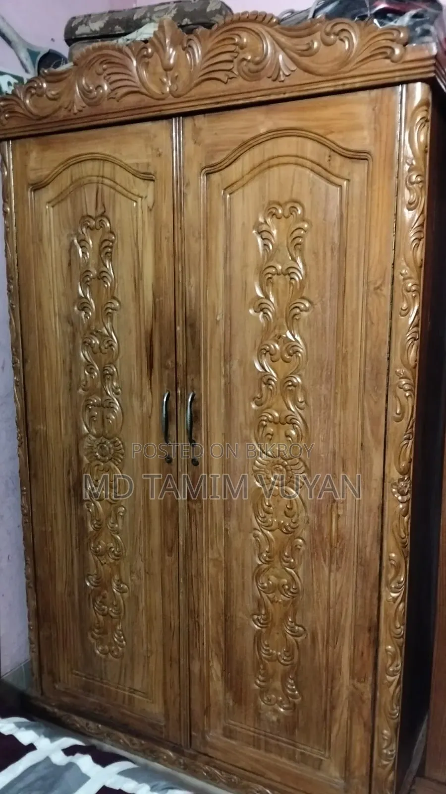 Original Chittagong teak wood almirah for sale.