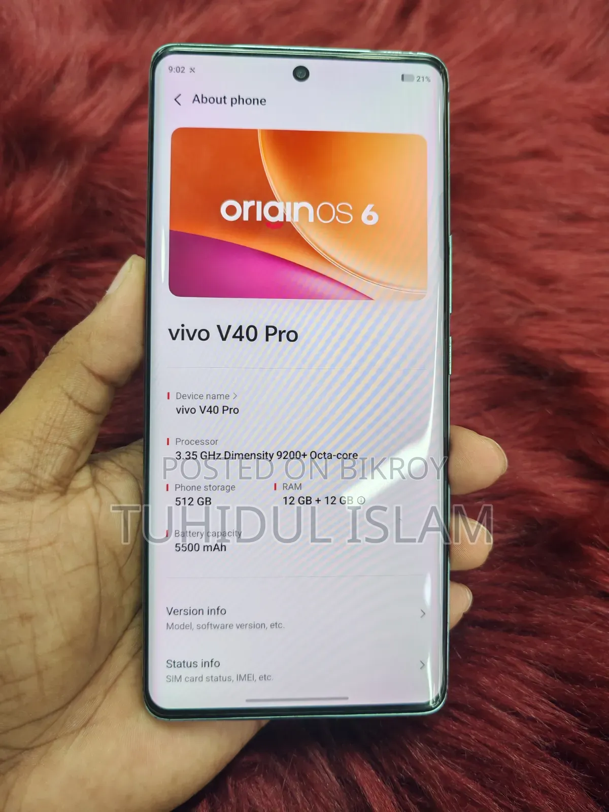 Vivo V40 Pro 512 GB Blue