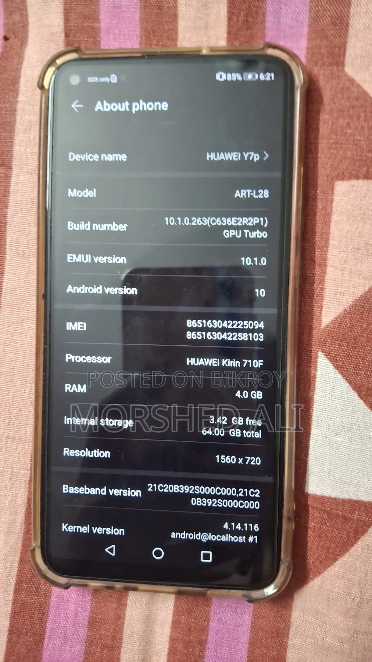 Huawei Y7p 64 GB Blue