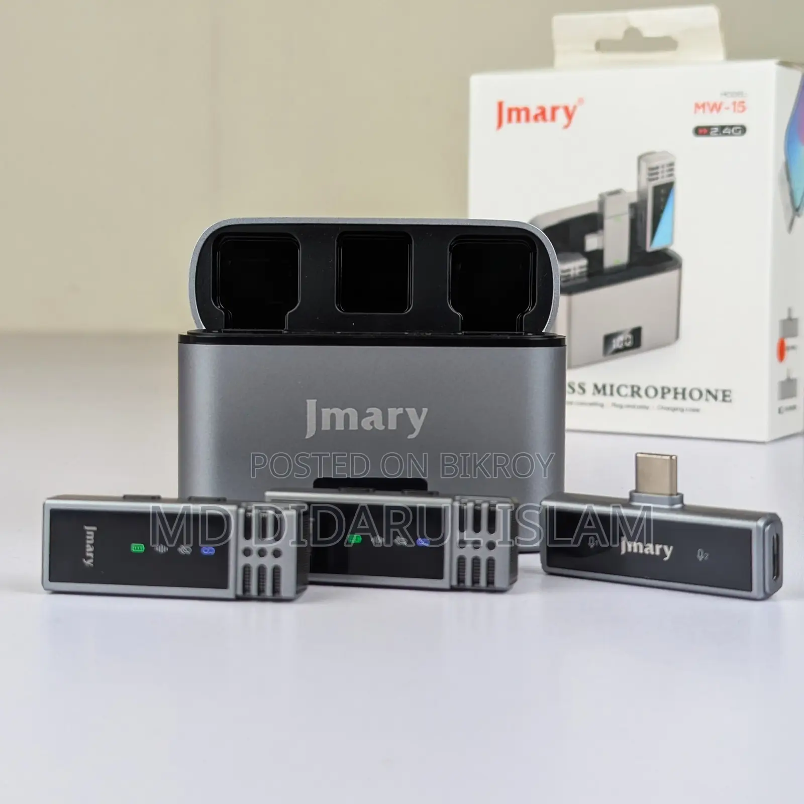 Jmary MW-15 | মোবাইলের জন্য ২.৪জি ওয়্যারলেস মাইক্রোফোন টাইপ-সি
