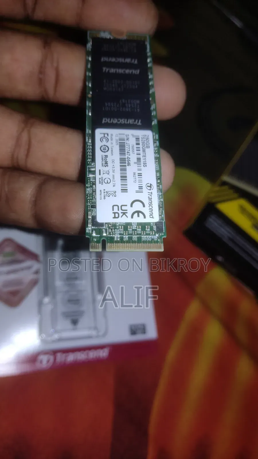 PCIe Gen3x4 250 GB NVME SSD