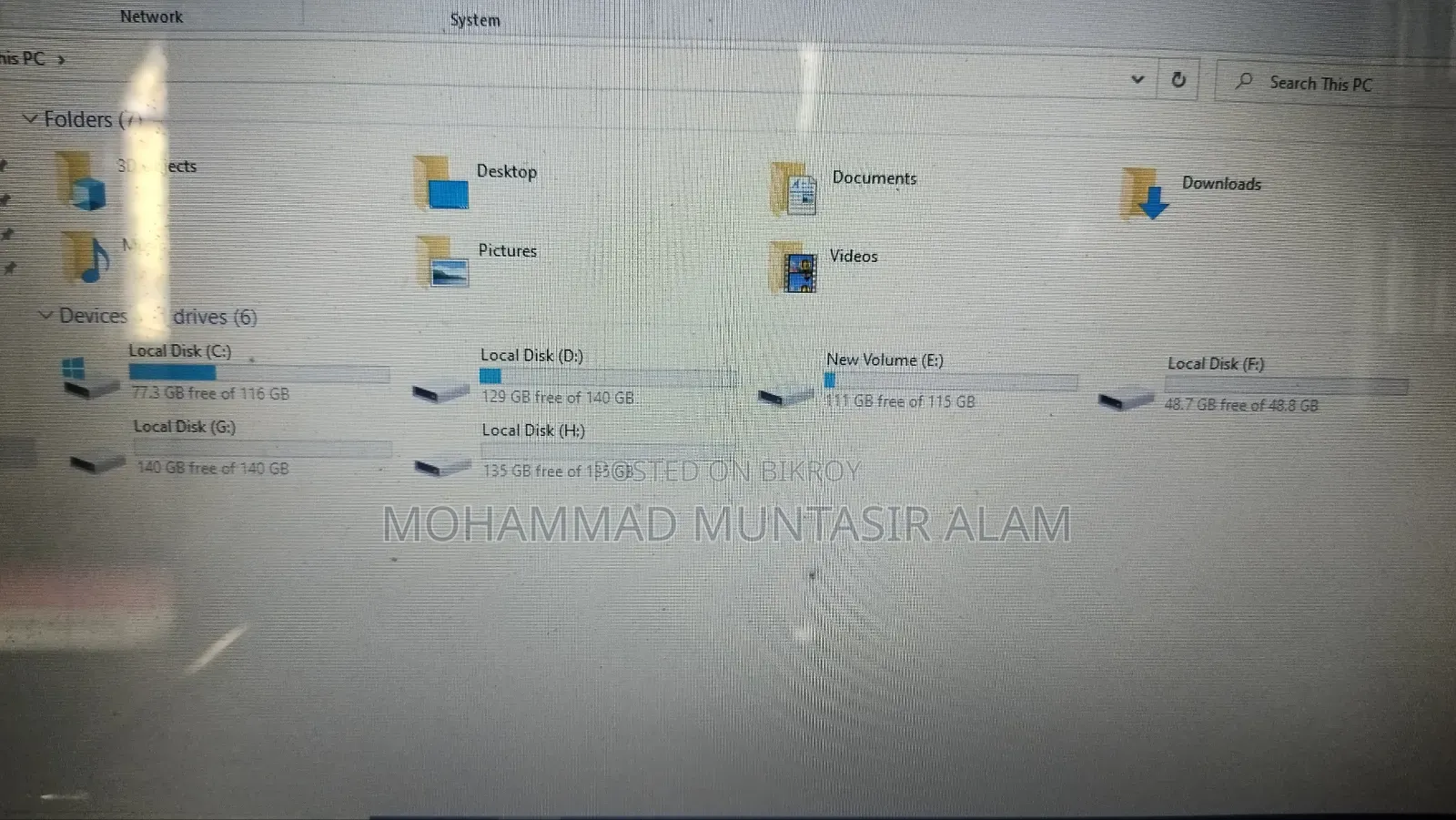 Laptop Toshiba 6GB Intel Pentium HDD 640GB