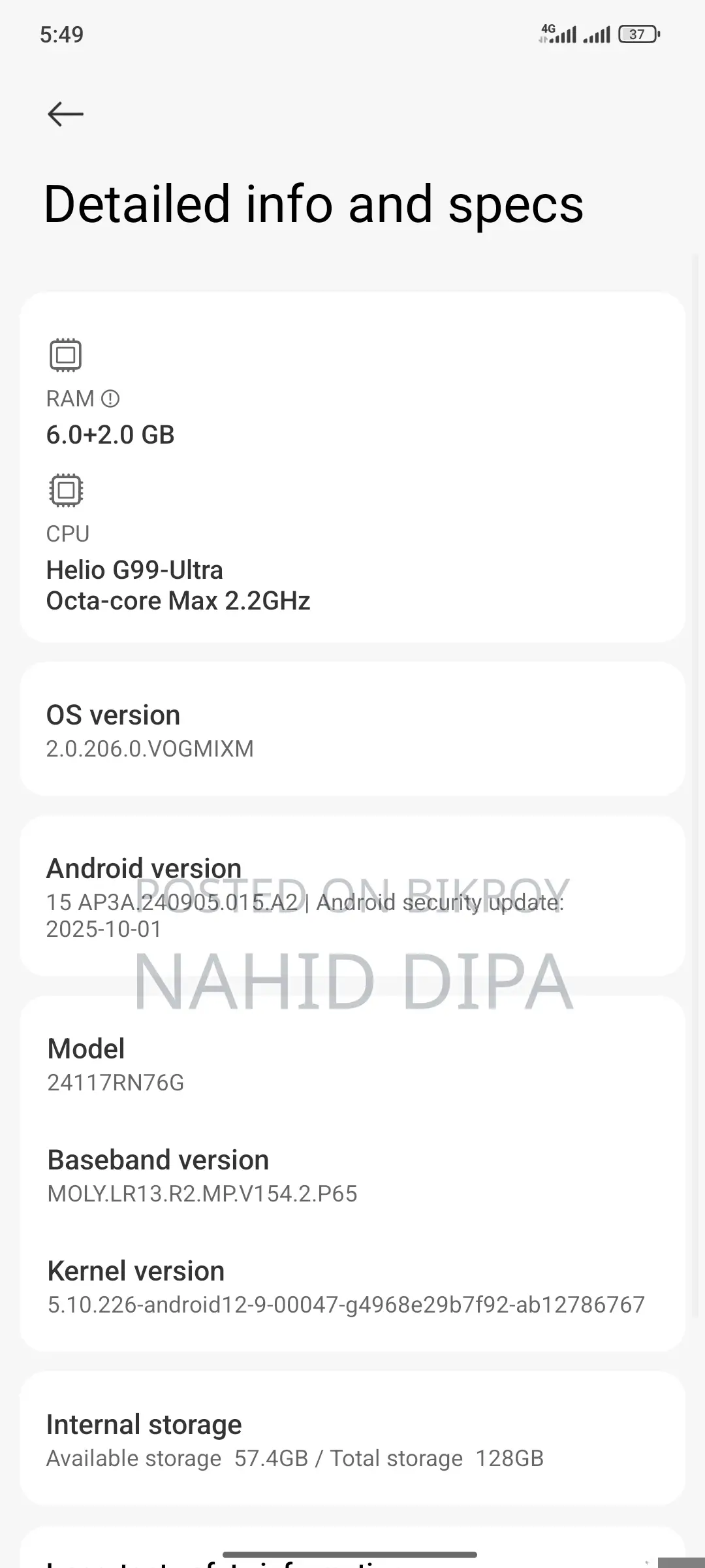 Xiaomi Redmi Note 14 4G 128 GB Red