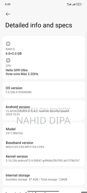 Xiaomi Redmi Note 14 4G 128 GB Red
