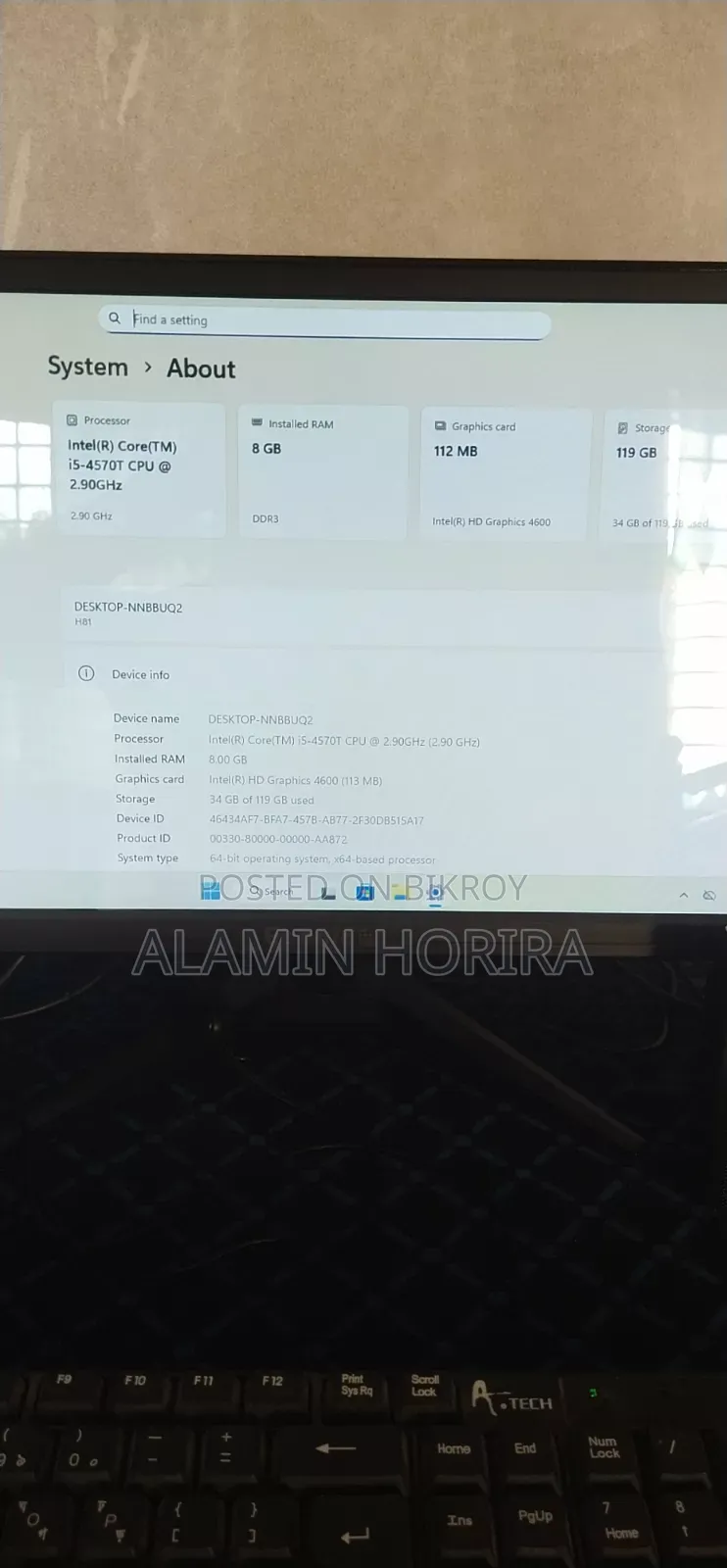 Desktop Computer 8GB Intel Core i5 SSD 128GB