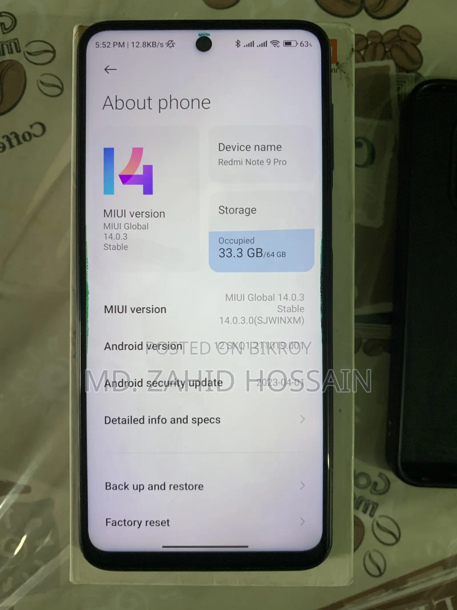 Xiaomi Redmi Note 9 Pro 64 GB Blue