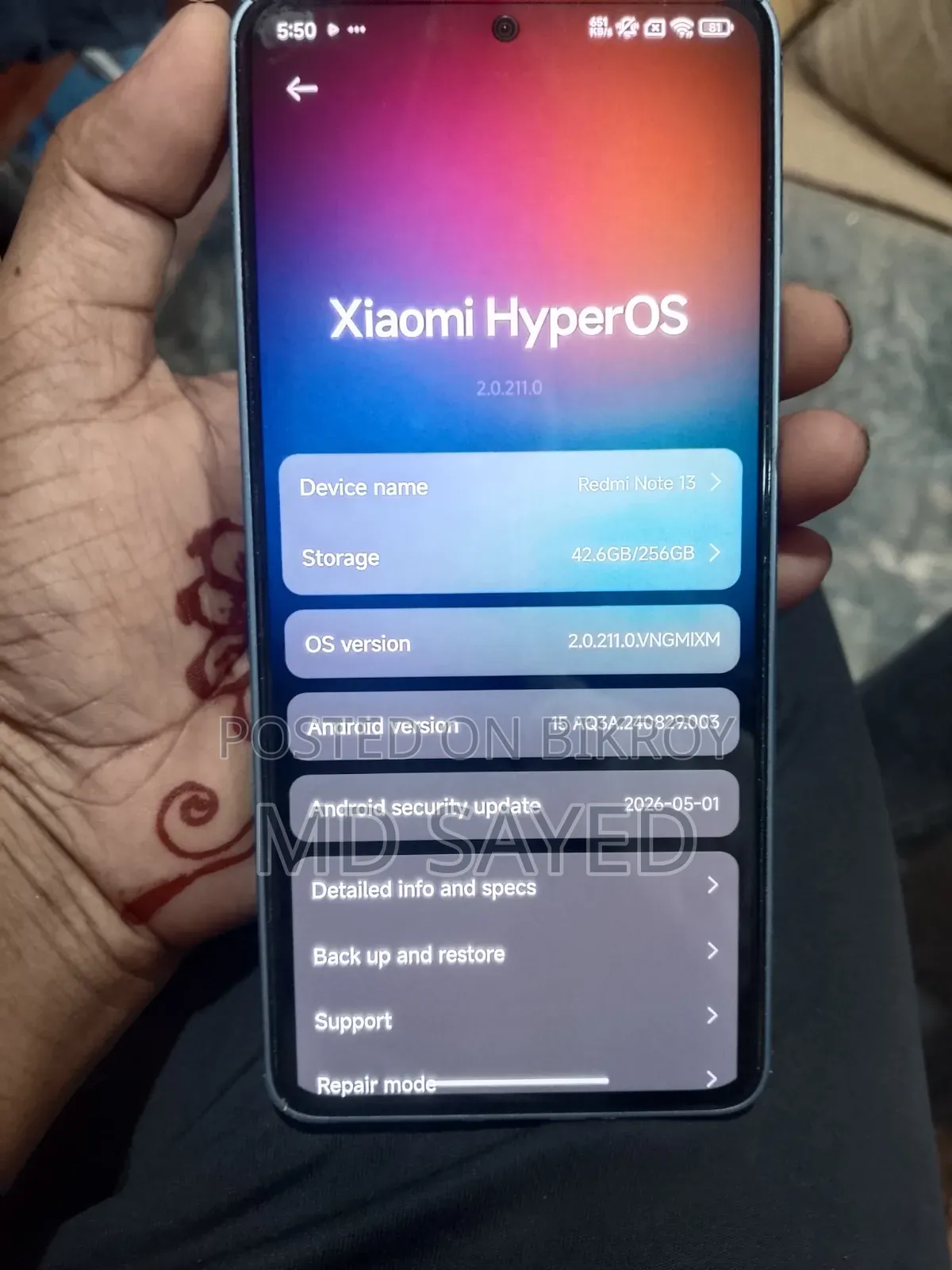 Xiaomi Redmi Note 13 256 GB Purple