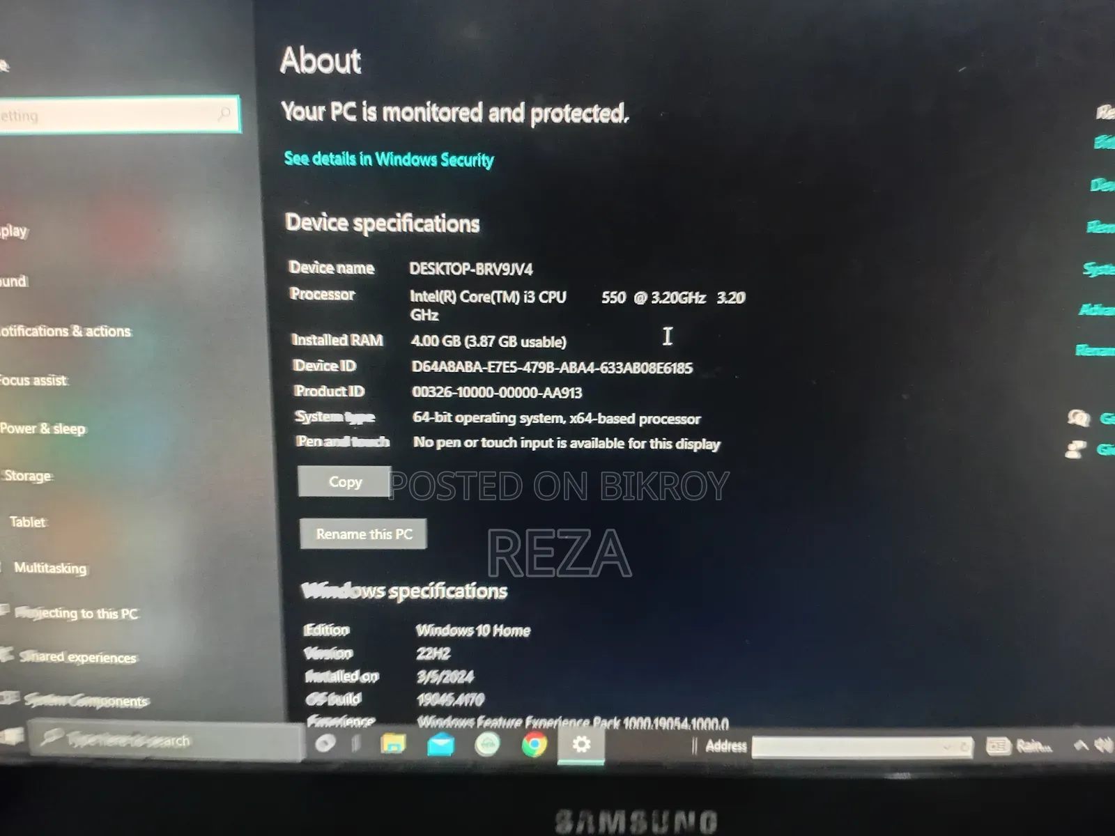 Desktop Computer Gigabyte GB-BKi5HA-7200 4GB Intel Core I3 HDD 500GB