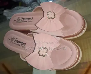 New Samrat brand ladies wedge sandals - Pink - Flower design.