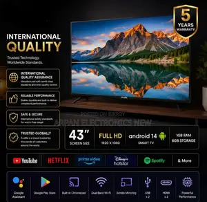 Technology Sony Plus 43" Inch UHD Android Smart TV