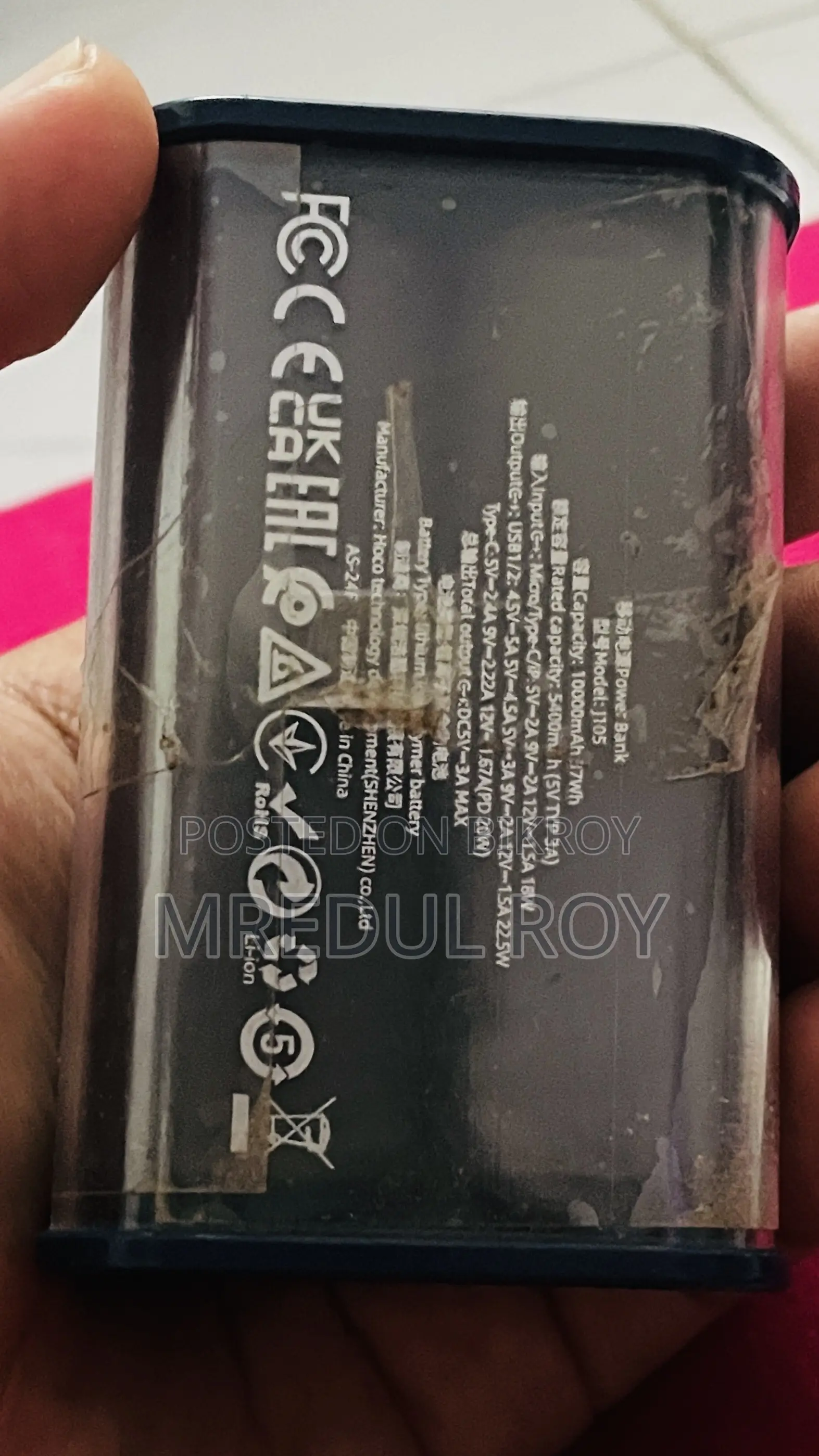 Hoco 10000mAh Mini Powerbank 22.5W Fast Charge Supported