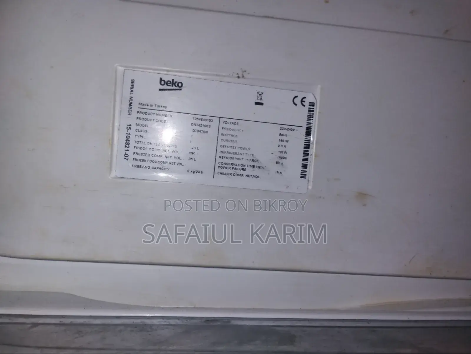 Beko Fridge Freezer 415L