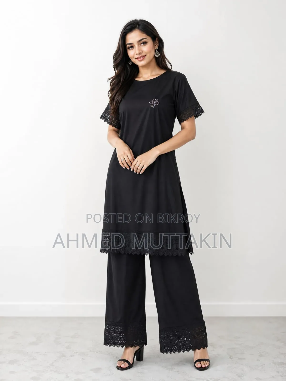Long T-shirt and Pant, Cotton fabric long T-shirt and pant set.