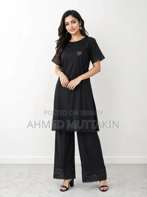 Long T-shirt and Pant, Cotton fabric long T-shirt and pant set.