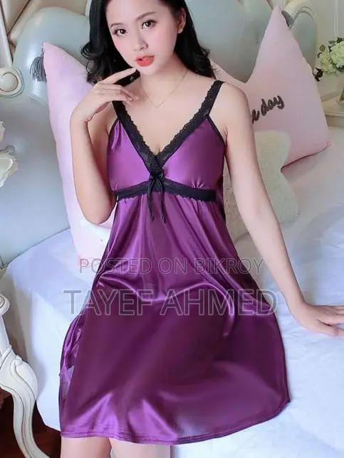 Premium Silk Satin Night Dress