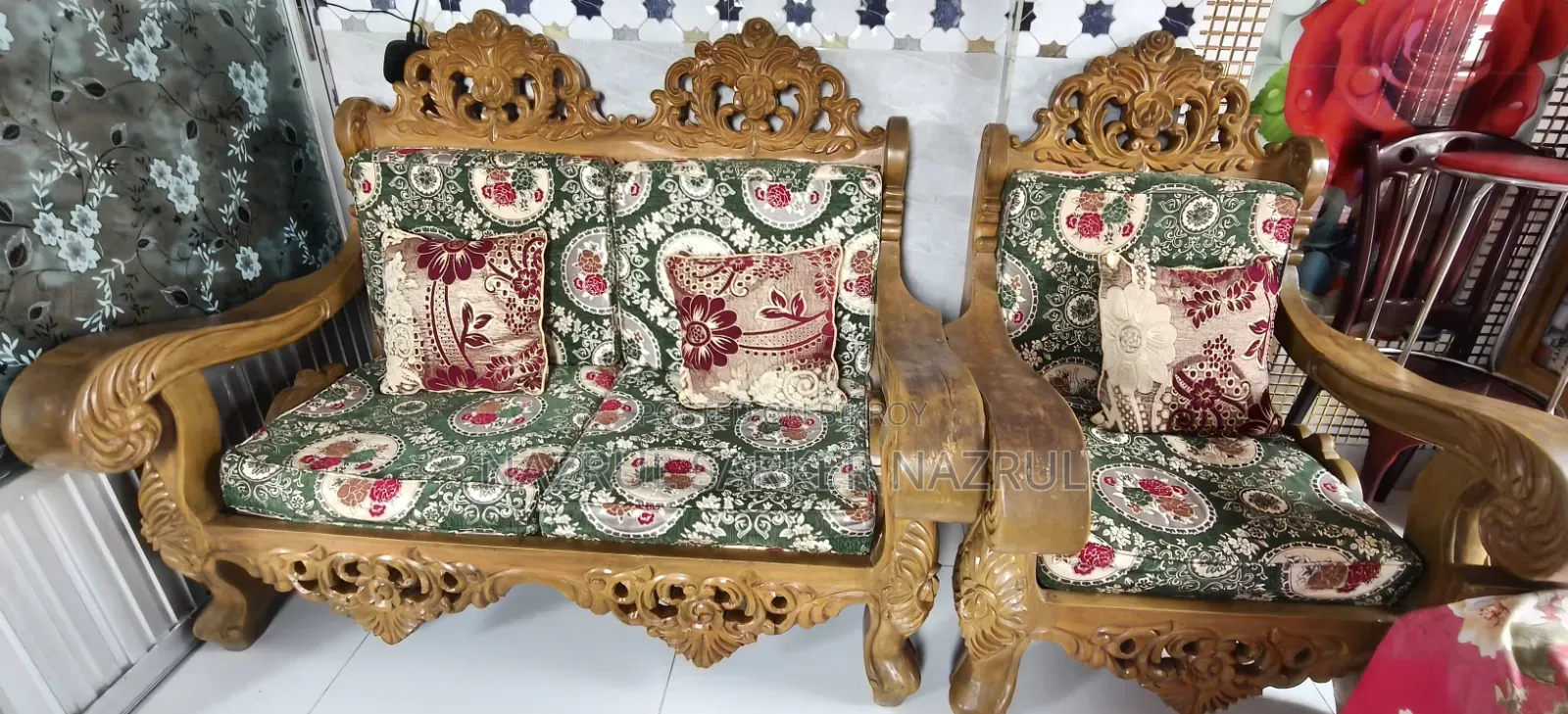 Custom-made Teak Wood Sofa