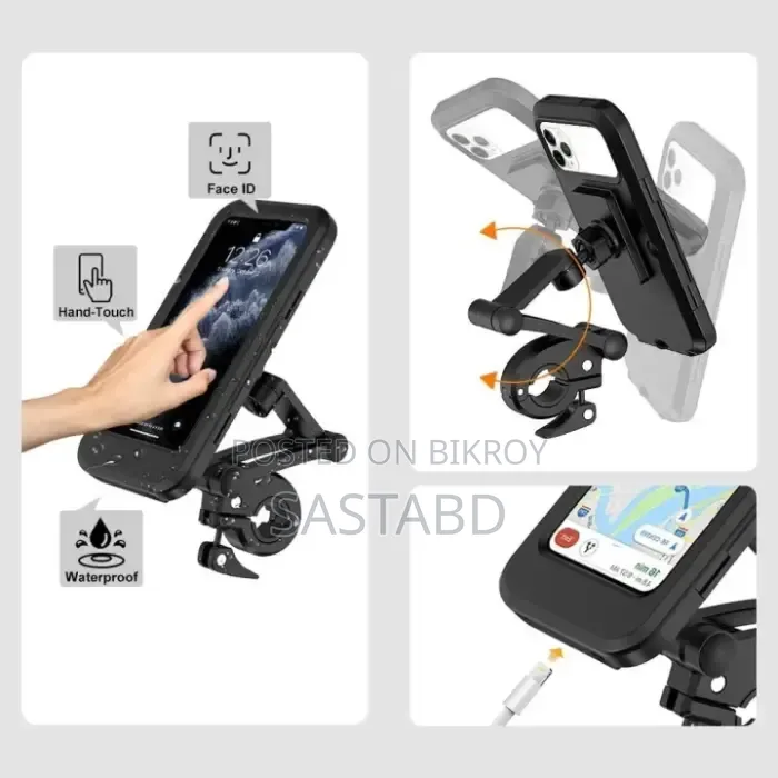 360° Rotation Waterproof Phone Holder Case for Bike Motorcycle