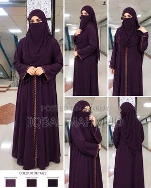 Premium Cherry and Zafran Fabric Burqa