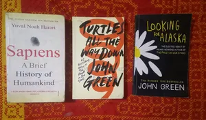 3 Bestselling English Novels NonFiction Books | John Green Sapiens