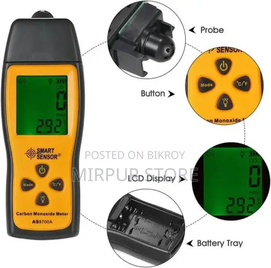 Carbon Monoxide Gas Detector Meter Smart Sensor AS8700A