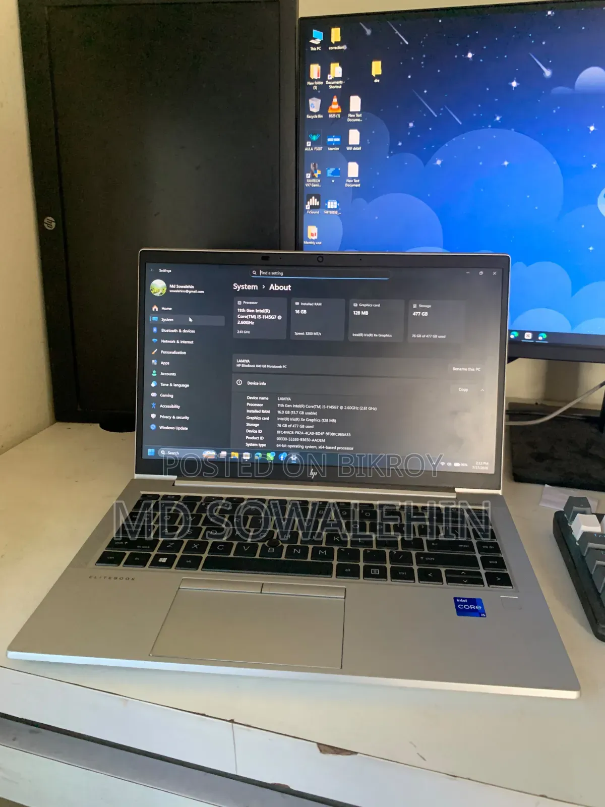 Laptop HP EliteBook 840 G8 16GB Intel Core i5 SSD 512GB