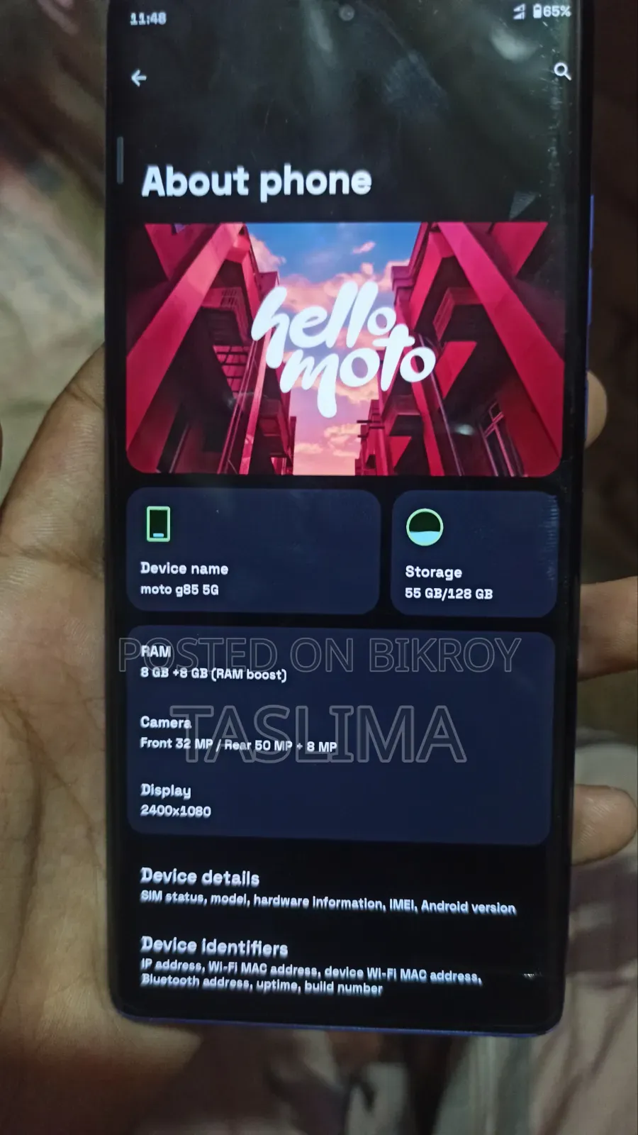 Motorola Moto G85 128 GB Blue