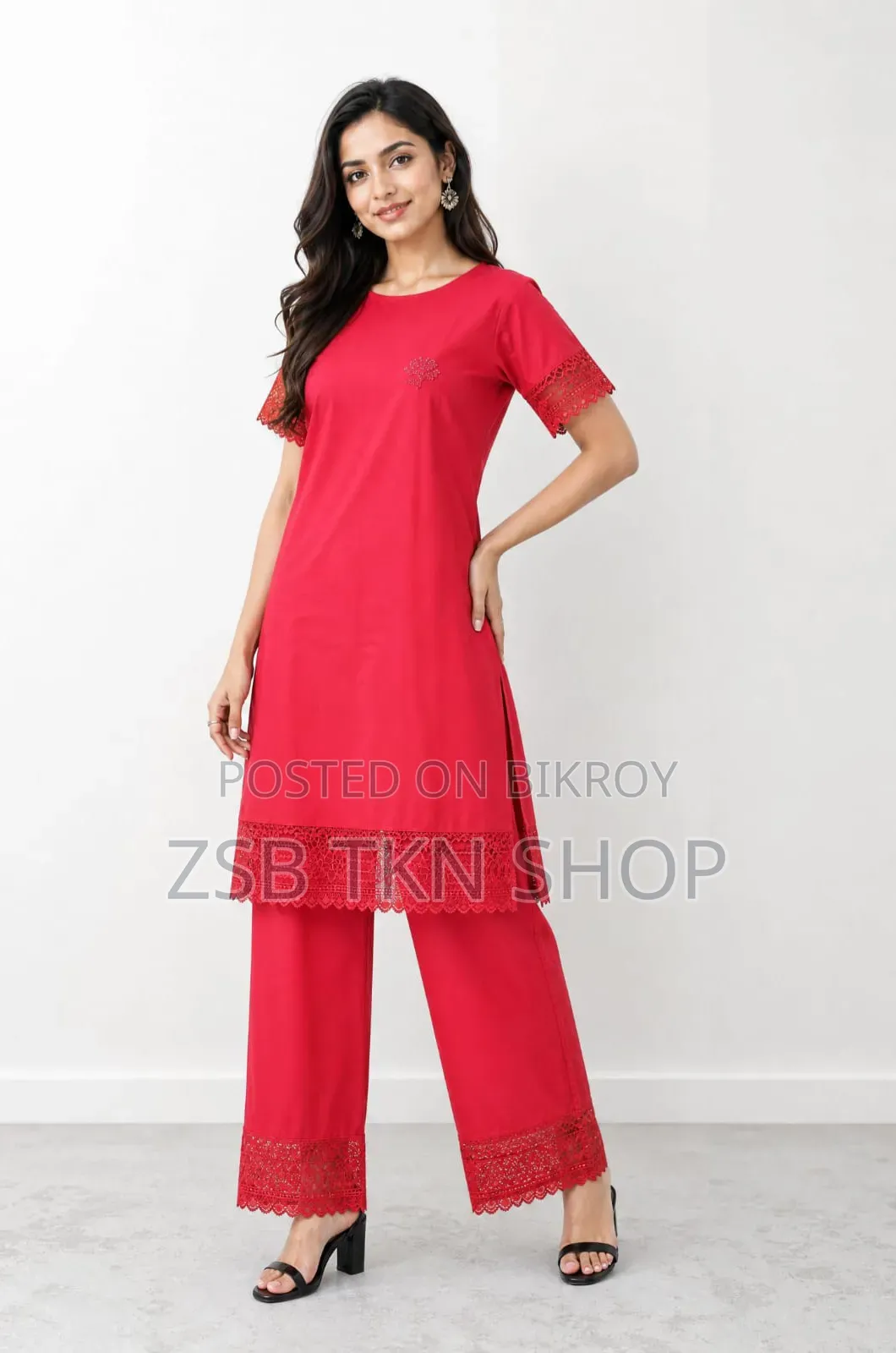 Ladies Long T-shirt and Pant Set