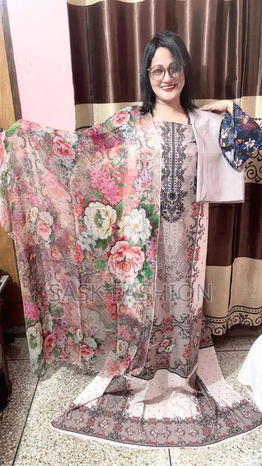 Pakistani Inspired Unstitched Three-Piece, Georgette Dupatta.