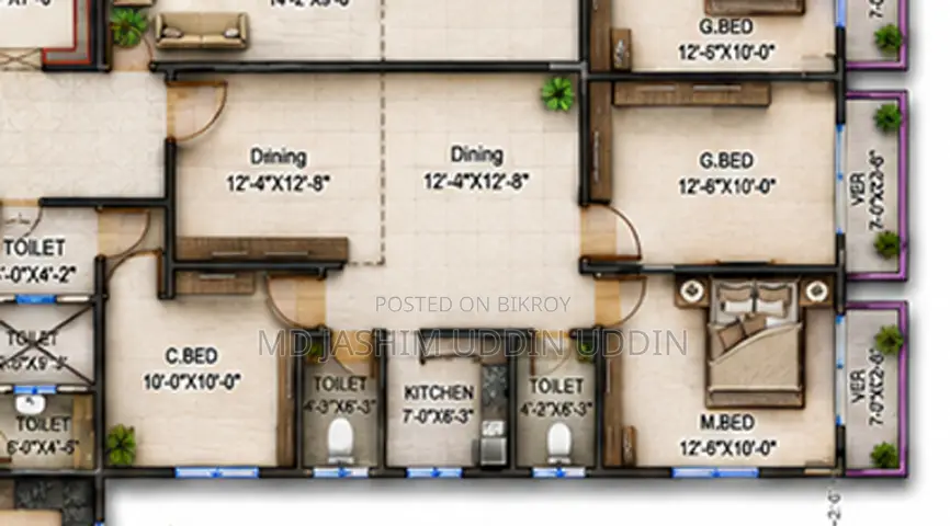 3bdrm Apartment in Badda for sale